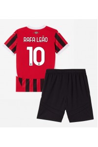 Fotbalové Dres AC Milan Rafael Leao #10 Dětské Domácí Oblečení 2024-25 Krátký Rukáv (+ trenýrky)